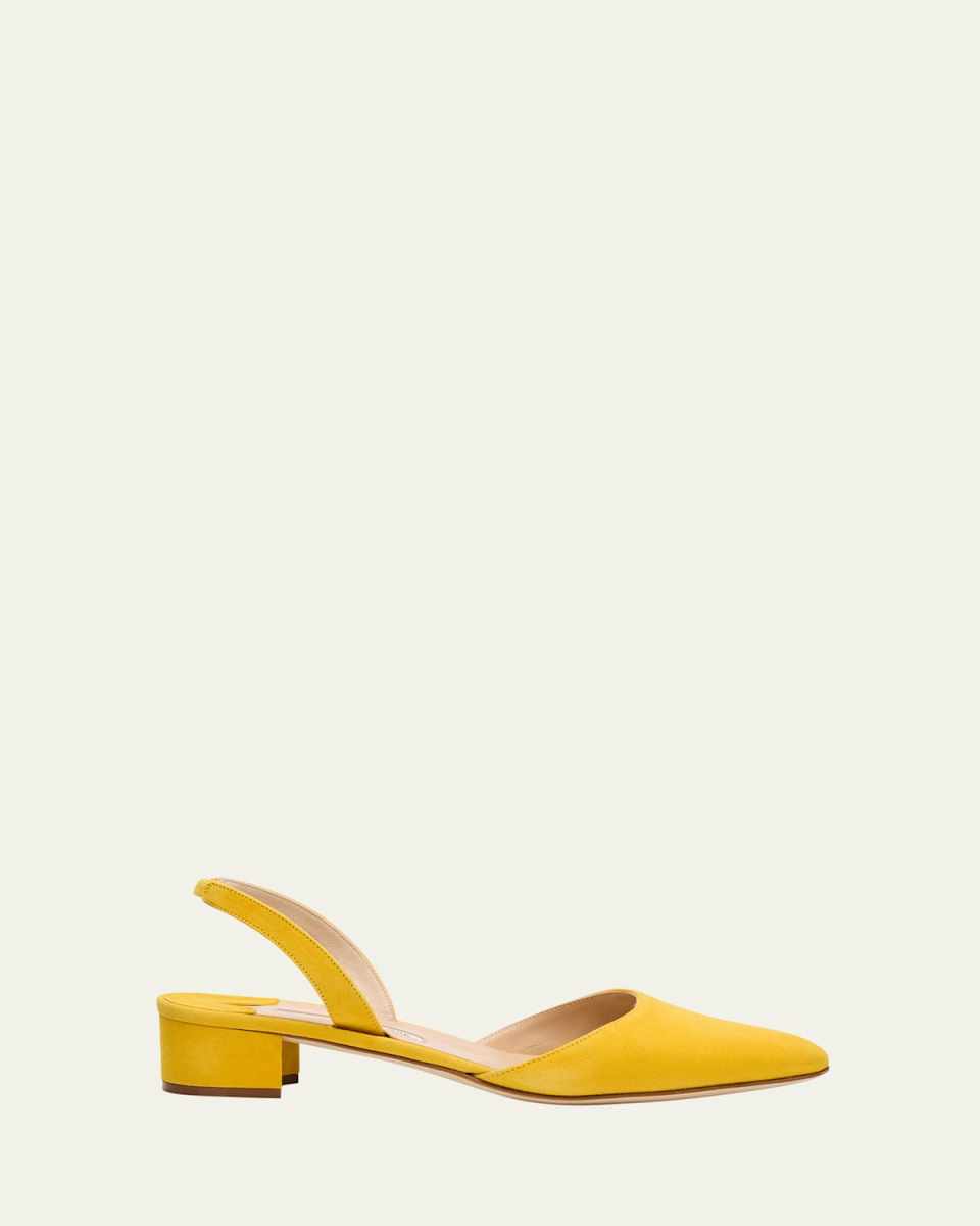 Aspro Suede Slingback Ballerina Pumps